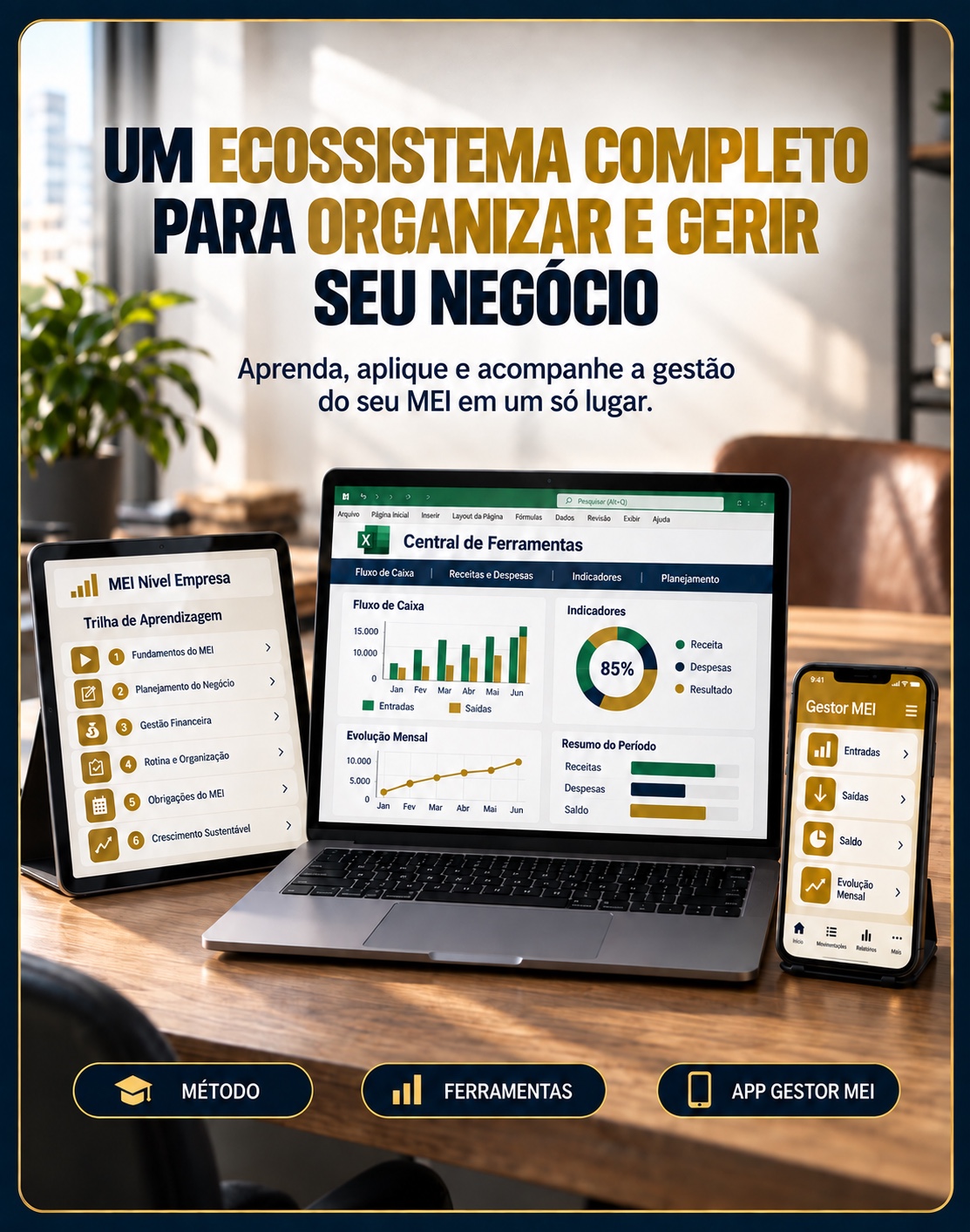 Visão do Método, Central de Ferramentas e Gestor MEI